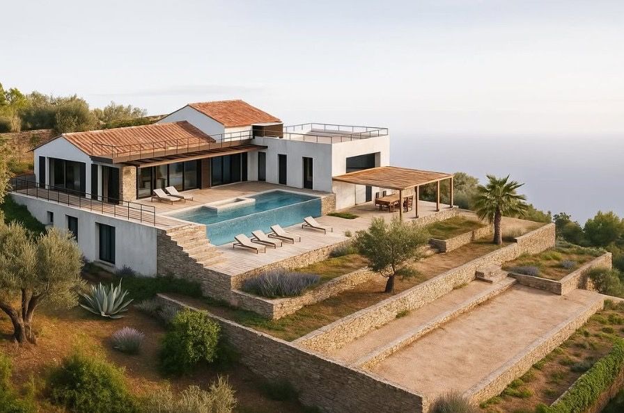 Villa provençale contemporaine avec piscine — projet conçu par Maeva Jay, architecte à Hyères